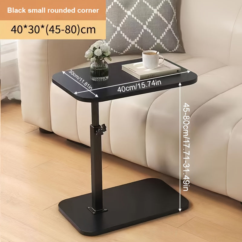 Adjustable C-Shaped Side Table – Swivel Top, Height Adjustable, Space-Saving for Couch & Bedside
