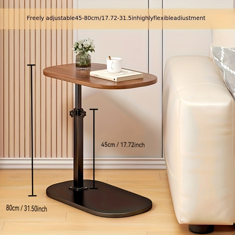 Adjustable C-Shaped Side Table – Swivel Top, Height Adjustable, Space-Saving for Couch & Bedside