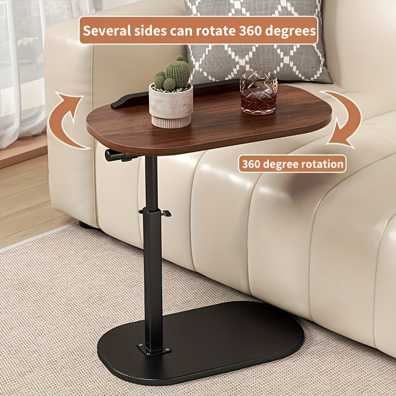 Adjustable C-Shaped Side Table – Swivel Top, Height Adjustable, Space-Saving for Couch & Bedside